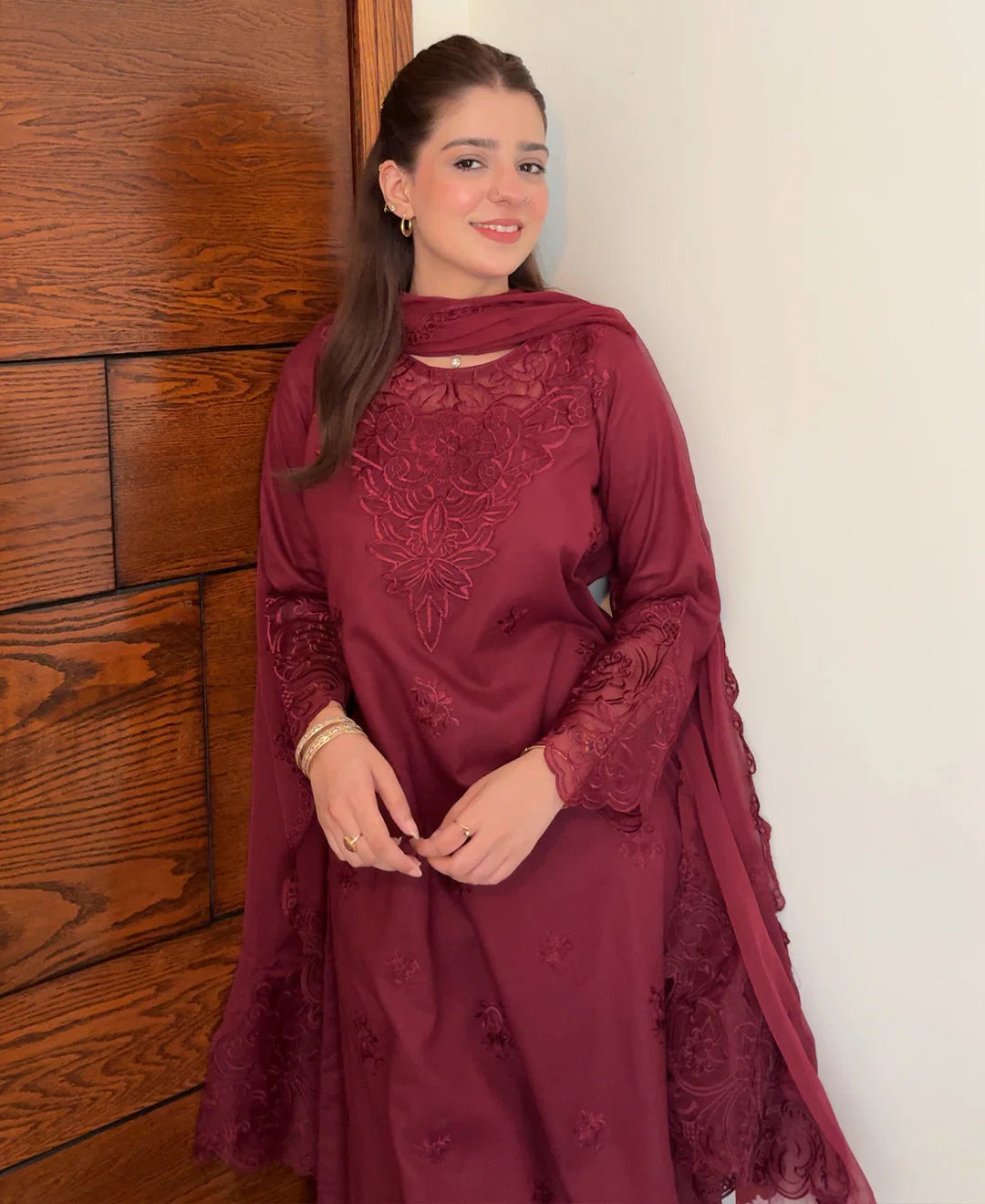 Ruby Dusk Festive Embroidered 3 Piece Stitched