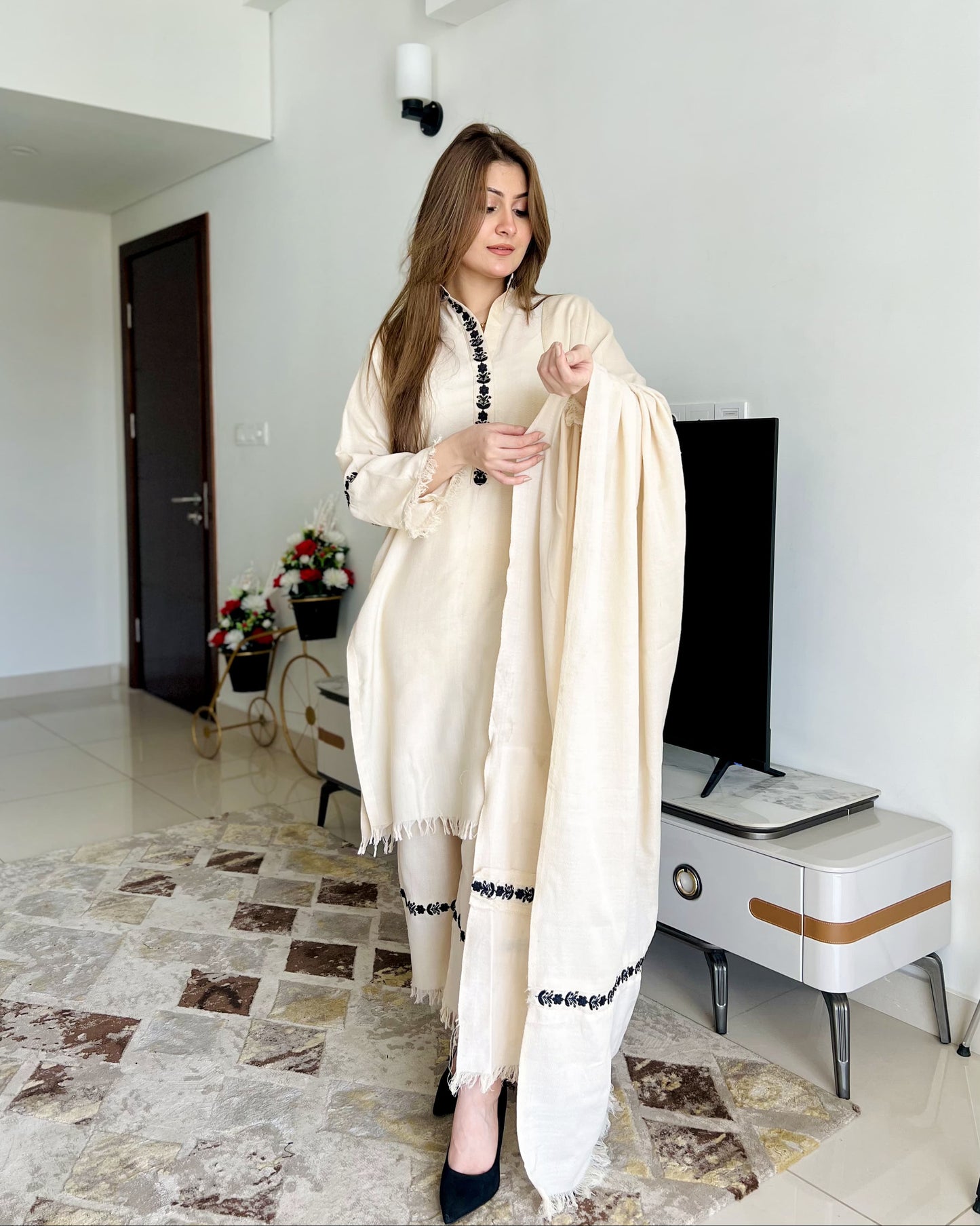 Moon Pearl Embroidered 3 Piece Stitched