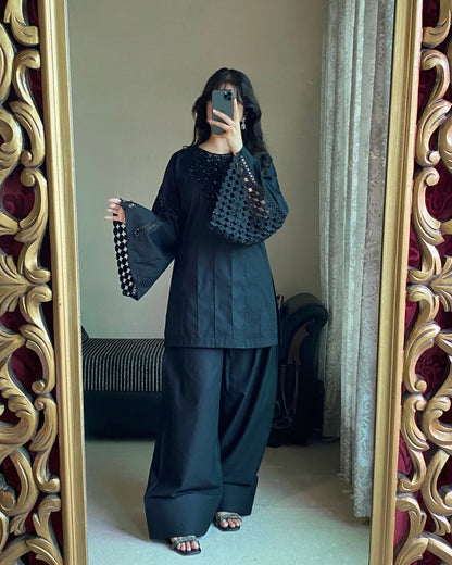 Noir Bloom Festive 3 Piece Stitched