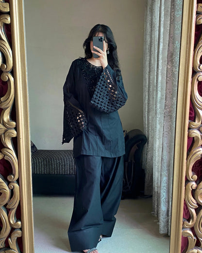 Noir Bloom Festive 3 Piece Stitched