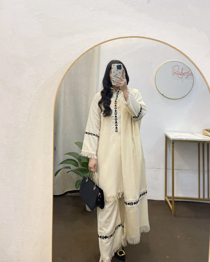 Moon Pearl Embroidered 3 Piece Stitched