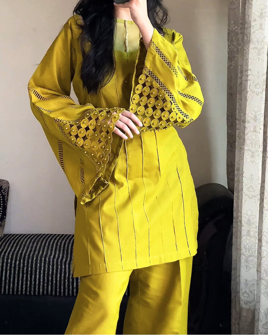 Olive Bloom Festive 3 Piece Stitched